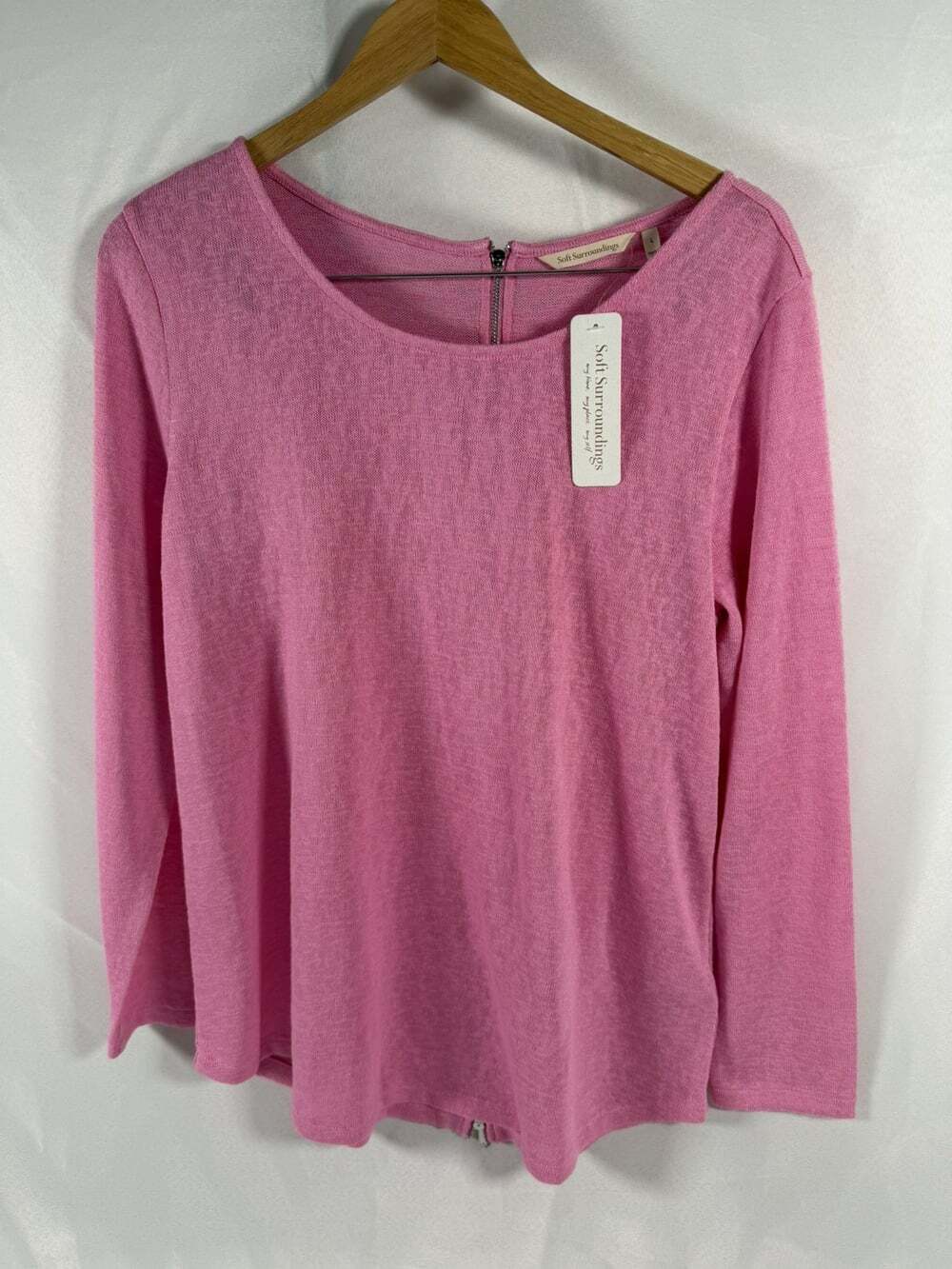 Soft Surroundings Sz Large Audley Back Zipper Light Sweater NEW